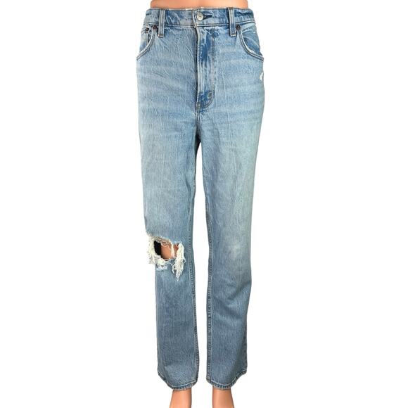 Abercrombie & Fitch The 90's Straight Women's Blue High Rise Denim Jeans Size 6 - Picture 1 of 5